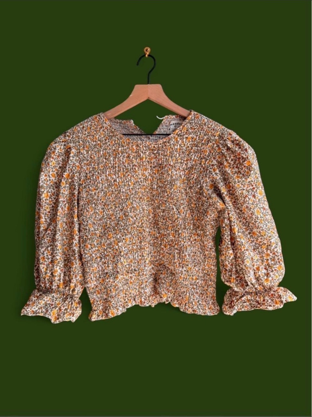 Meadows Smocked Floral Puff-Sleeve Top